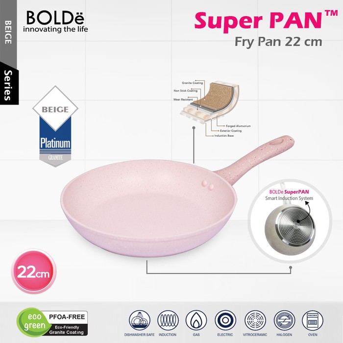 BOLDe Super Pan Fry Pan Beige 22cm Terlaris