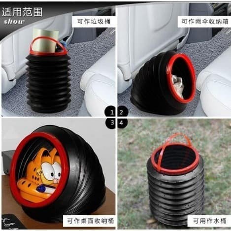 Car Accesories Folding Trash Can Foldable Tempat Sampah Mobil Lipat Multifungsi