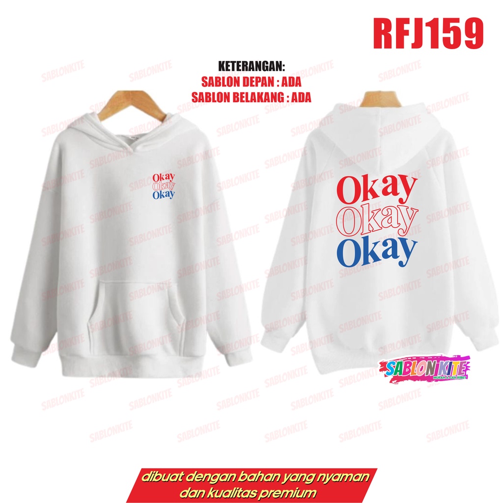 MURAH!!! SWEATER HOODIE OKAY OKAY OKAY HENDERY WAY V RFJ159