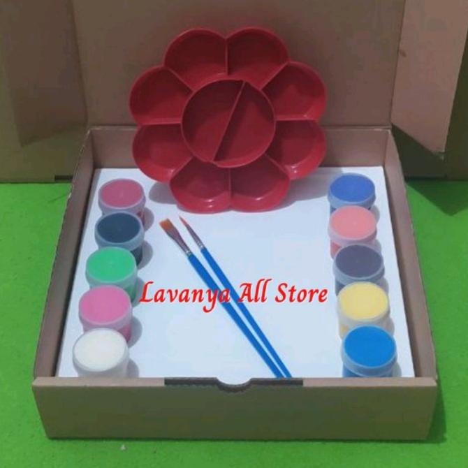 

Paket Hemat Melukis Canvas 10 warna + Box
