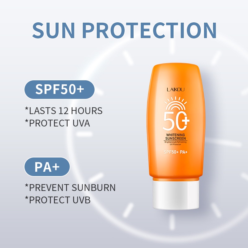 LAIKOU Sakura Whitening Sunscreem Tahan Air SPF50 Sunscreen Menyegarkan Wajah Tubuh