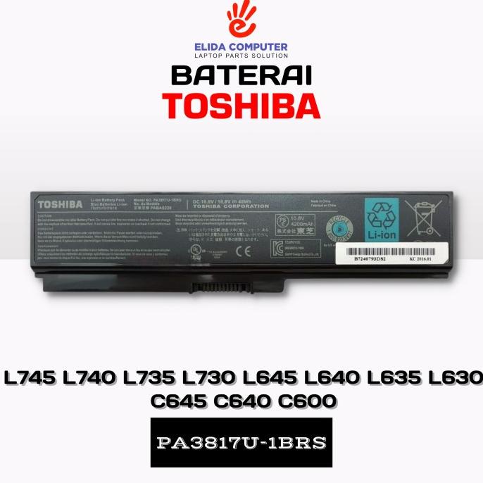 Baterai Original Toshiba Satellite L745 L740 L735 L730 PA3817