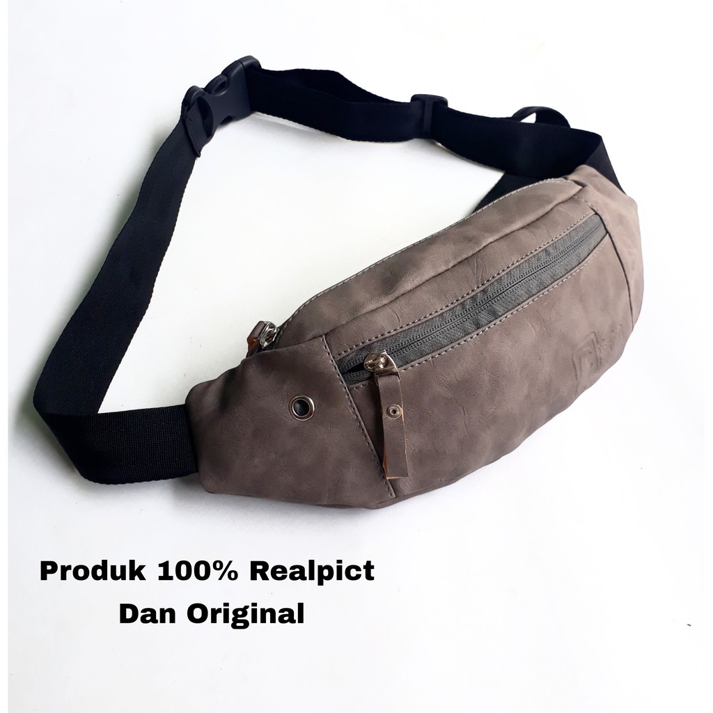 Tas Pinggang Pria Waistbag Kulit Sintetis pria wanita