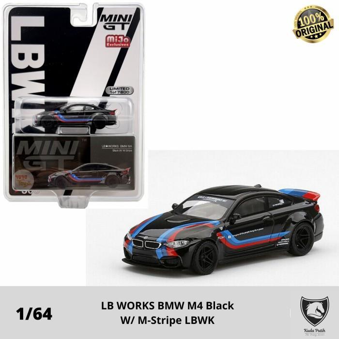 Minigt 306 Lb Works Bmw M4 Black W/ M-Stripe Lbwk Mini Gt By Eastern