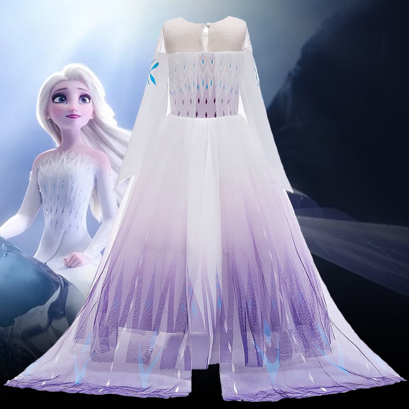 2023 Disney Frozen 2 Gaun Pesta Tulle Putri Elsa Anna Gaun Kostum Halloween