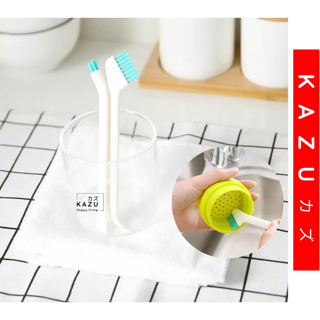 KAZU KHL202 Sikat Pembersih Botol Celah Tutup Gelas Brush Serbaguna