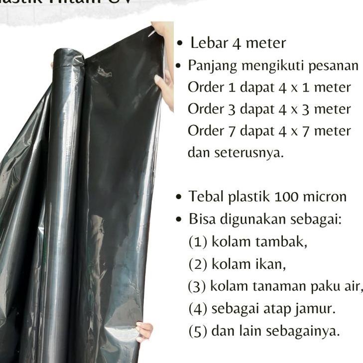 Best H6HWZ Plastik UV Hitam Untuk Tambak - Plastik Terpal - Lebar 4 Meter 92 Terbaru