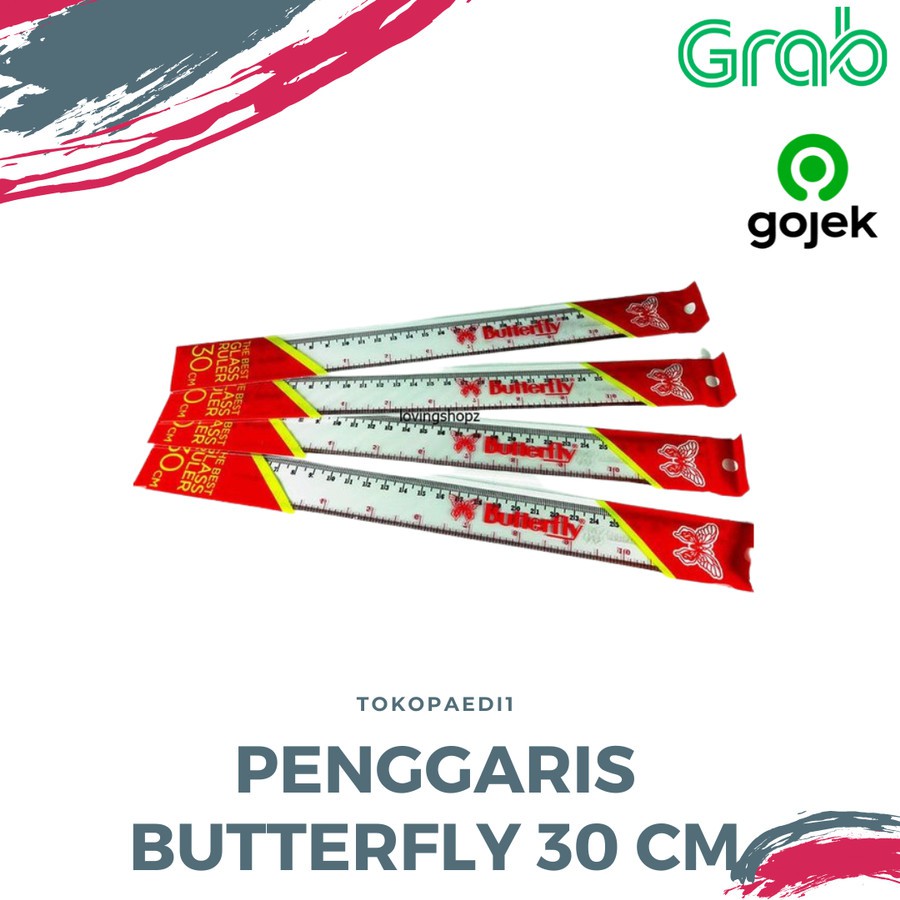 

PENGGARIS PLASTIK BUTTERFLY 30 CM MURAH