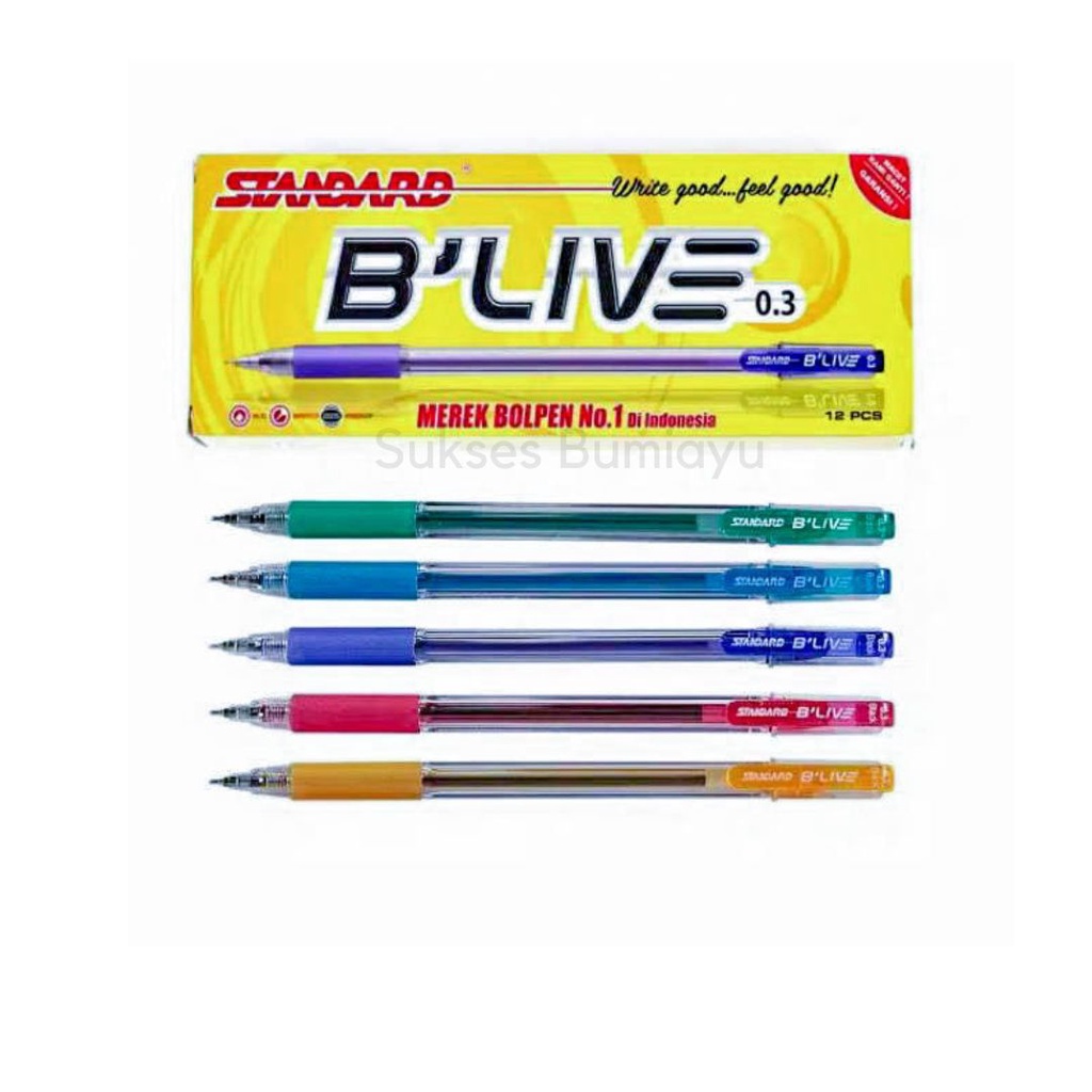 

Pulpen Standard B'Live / Bolpoint Standard B'live 0.3 mm