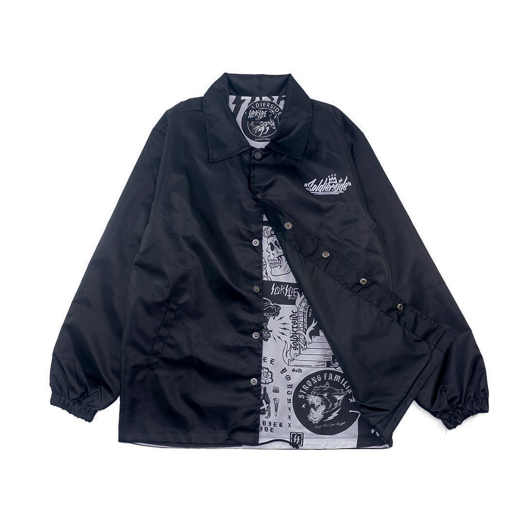 Jacket Windbreaker SOLDIERSIDE / Coach Jacket Hitam "Street King" - WB109