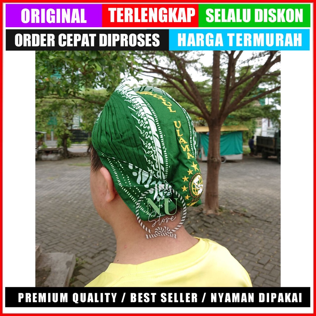 Blangkon NU Hijau / Blangkon Bordir Nahdlatul Ulama / Blangkon Jawa NU / Blangkon Gus Miftah NU