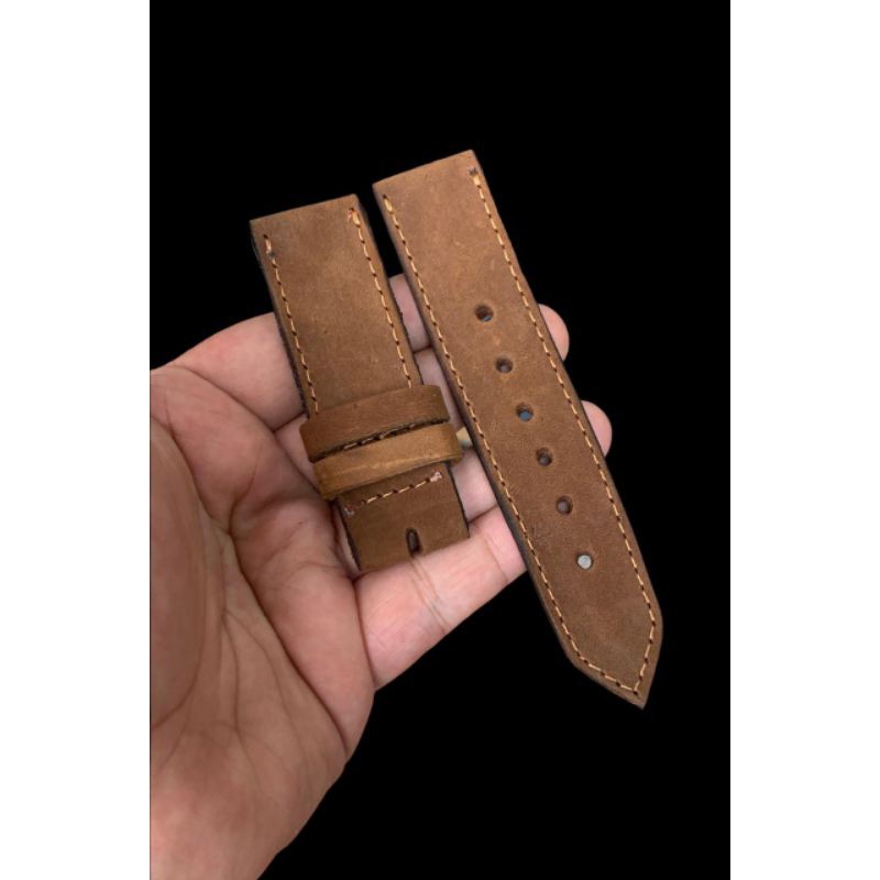 Strap Tali Jam Tangan Kulit model suede lembut coklat tua