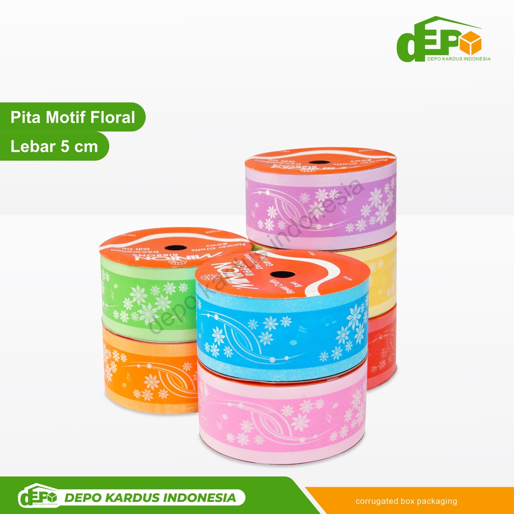 

Pita Motif Floral ( 2" / 5 cm ) PER ROLLl DEPO/pitakado/pitamotif/satin/pitasatin