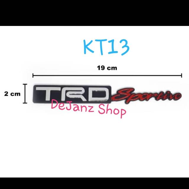 Emblem Sticker Logo Stiker Tempelan Lambang Tulisan TRD SPORTIVO .Hitam