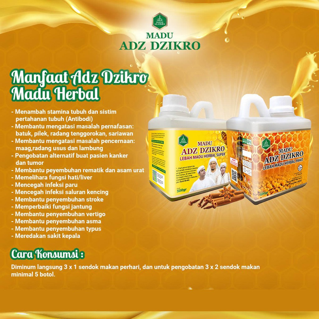 RESMI MADU ADZ DZIKRO Asli Herbal Super Manis Az Zikra Azzikra Azikra Kemasan Baru