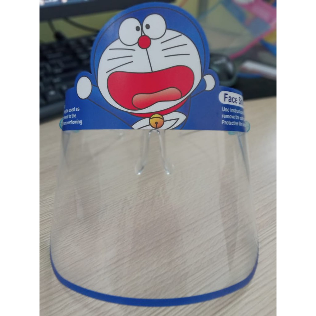 FACE SHIELD ANAK / MOTIF KARAKTER BERVARIASI / Doraemon - Spiderman - Hellokity - Princess