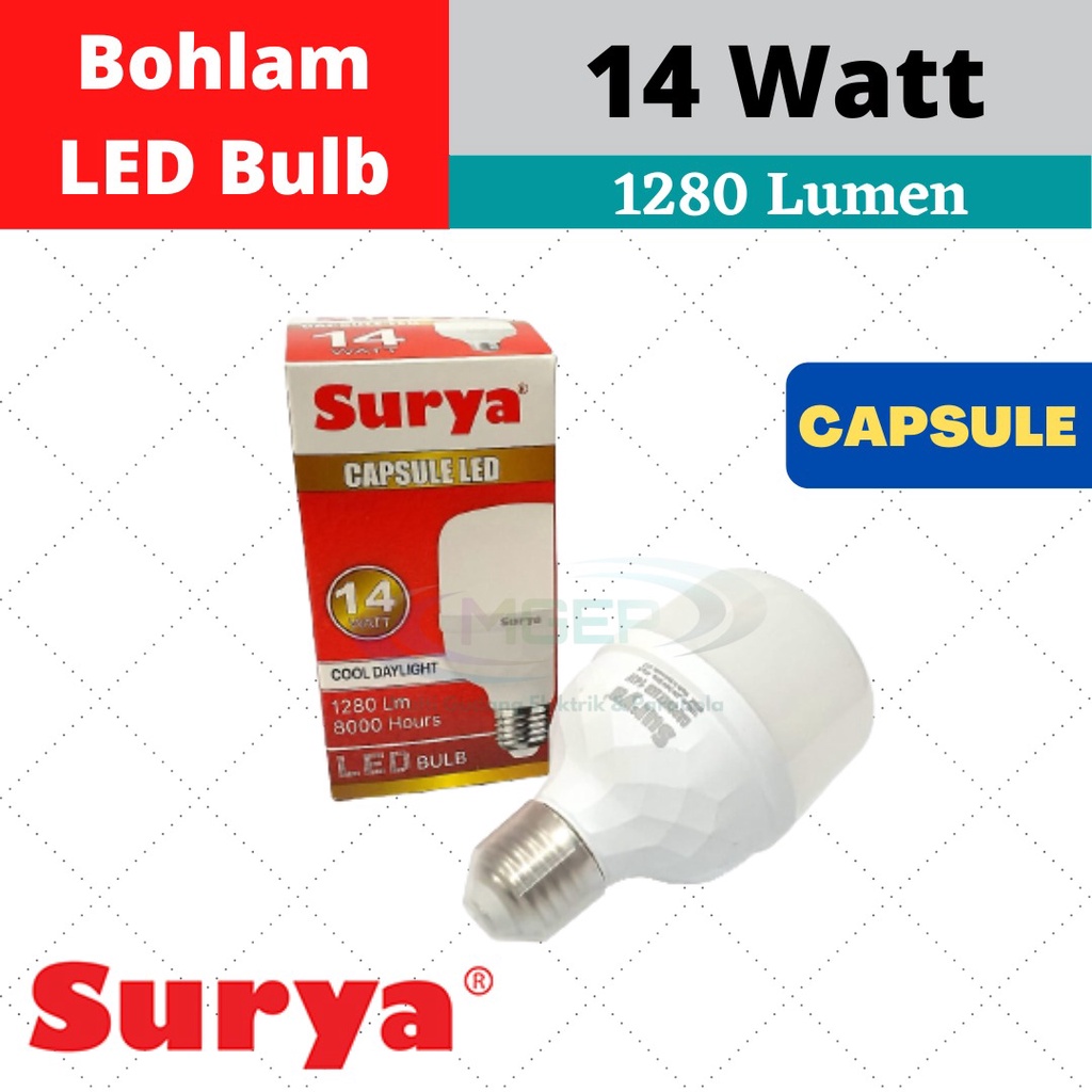 Lampu LED Surya Capsule New 14 Watt 14 W Putih Cool Daylight Original