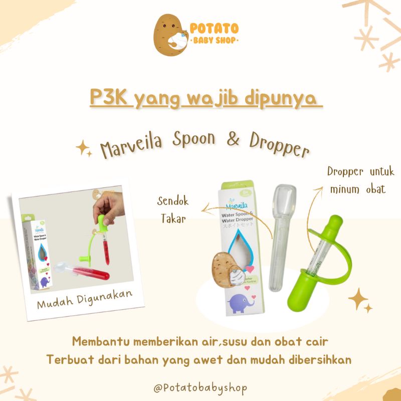 Marveila water and spoon dropper - sendok takar obat