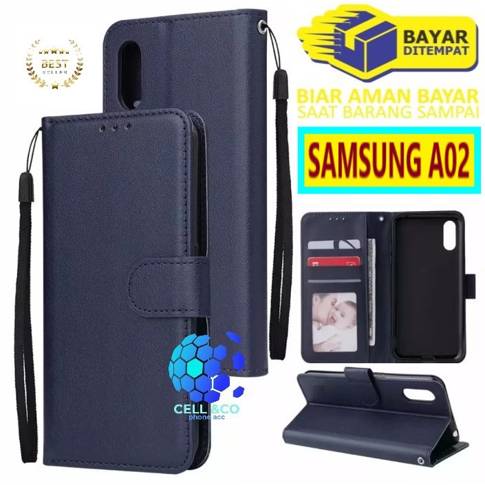 Flip cover SAMSUNG A02 Flip case buka tutup kesing hp casing flip case Premium Leather Wallet