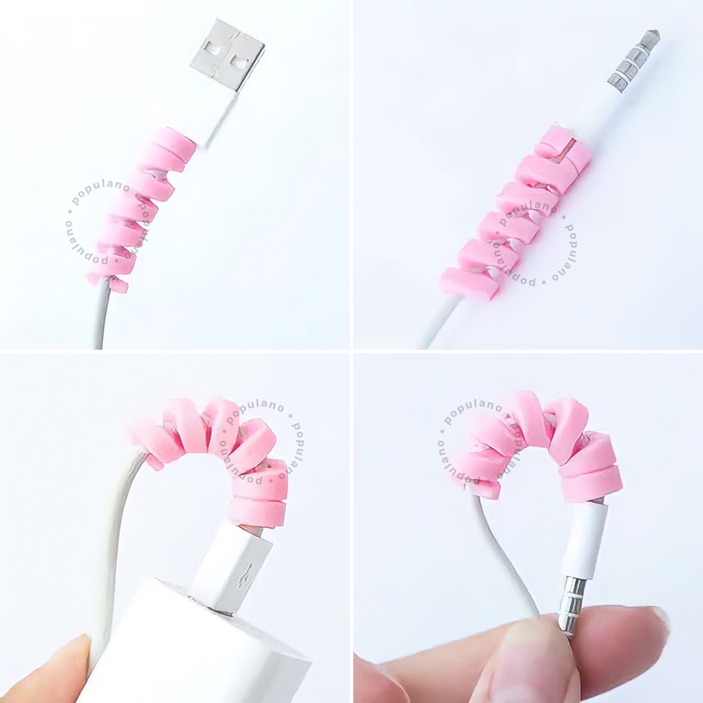 Cable Protector Spiral / Pelindung Kabel Charger / Penutup ujung Kabel / Lightning Saver iPhone Mac