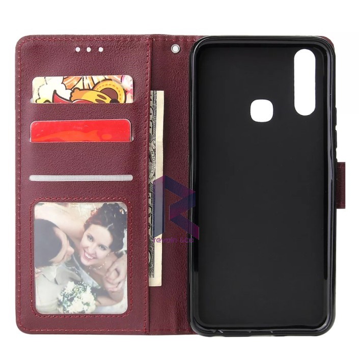 CASING VIVO Y12 Y15 Y17 FLIP WALLET LEATHER KULIT PREMIUM SARUNG BUKA TUTUP FLIP CASE VIVO Y12/Y15/Y17