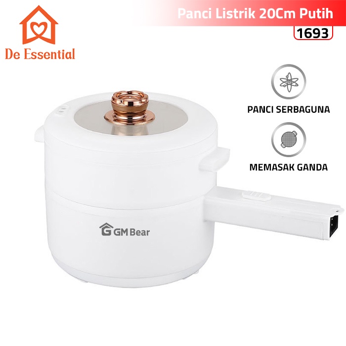 Jual Gm Bear Panci Listrik Keramik Serbaguna 2 In 1 1693 Electric Cooking Pot Cooker Indonesia