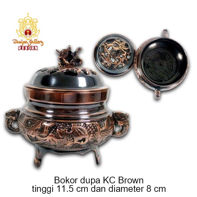 Hiolo (Tempat dupa/ Bokor) Kuningan KC Brown - 3&quot;