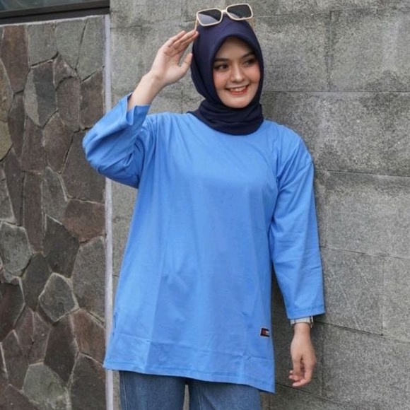 KAOS OVERSIZE7/8 CATTON COMBED 24s PREMIUM BAJU WANITA HIJAB BASIC FOREVER BELI 4 GRATIS 1 ACAK