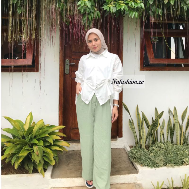 Celana Kulot Crinkle - Loose Pants Trouser Celana Wanita Anti Kusut - Celana Kulot Wanita Jumbo