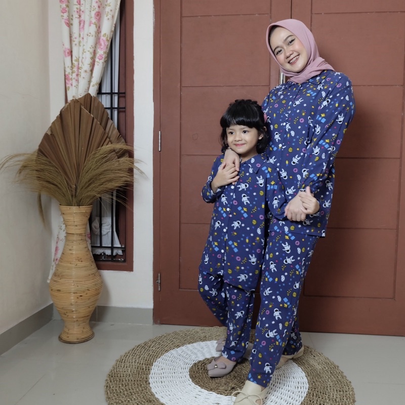 PAJAMAS PREMIUM COUPLE IBU DAN ANAN PREMIUM PAJAMAS KANCING