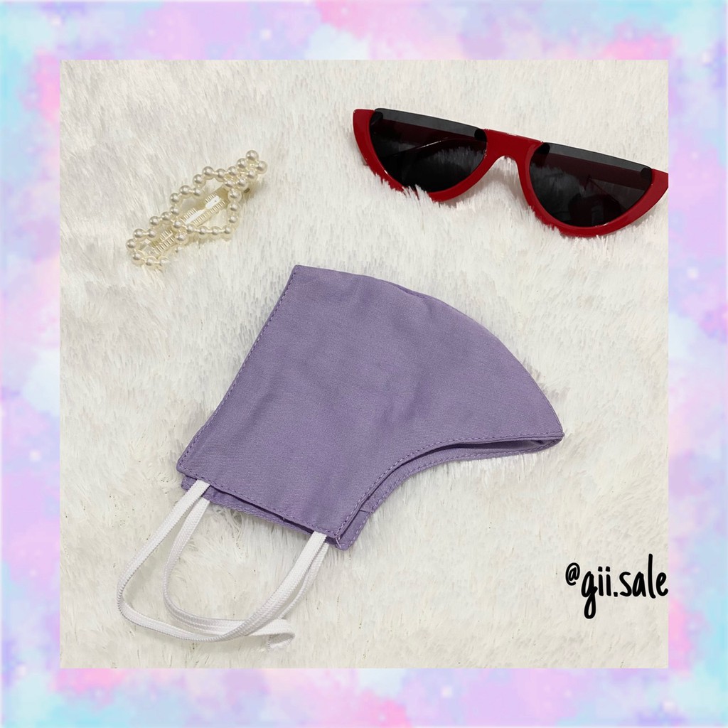 MASKER KAIN POLOS 3PLY [8 VARIANT WARNA PASTEL]