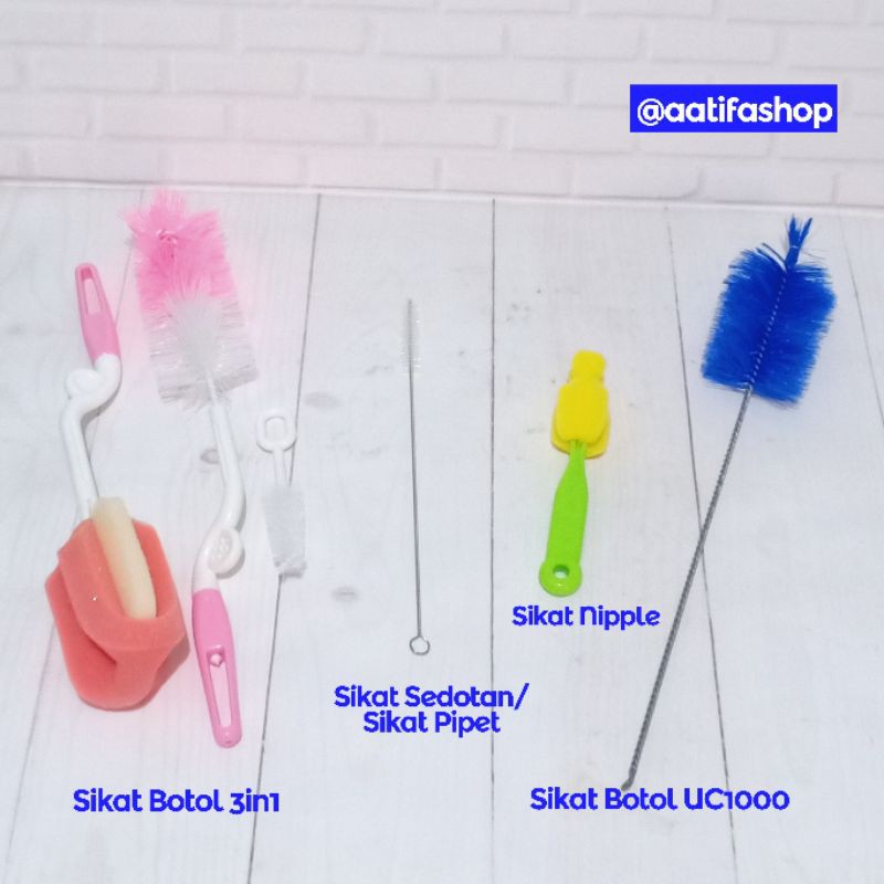 Sikat Botol 3in1, Sikat Botol UC, Sikat Nipple/ empeng/ Dot, Sikat Sedotan, sikat Pipet,