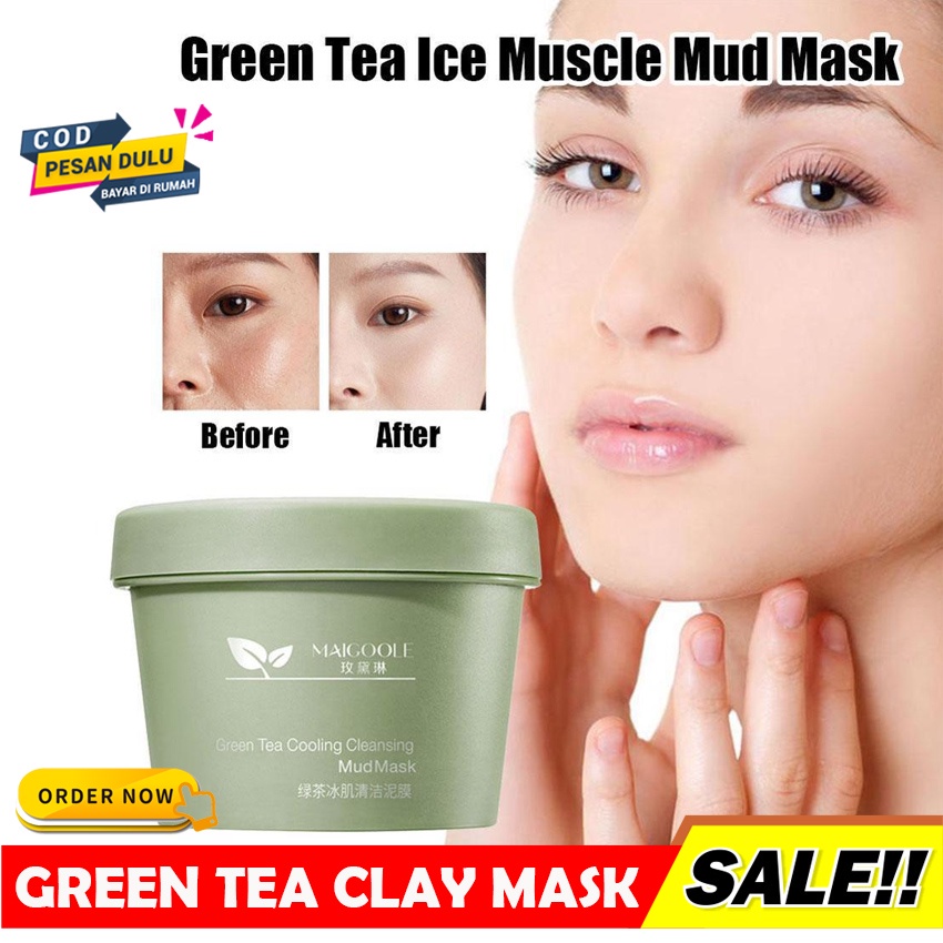 DBI - MAIGOOLE GREEN TEA COOLING CLEANSING MUD MASK /CLAY MASK MASKER WAJAH KOMEDO ( BAYAR DI TEMPAT )