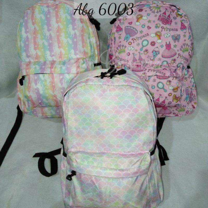 Ransel Wanita Import Ringan Colourfull Tas Sekolah Anak Remaja Perempuan Uk Tanggung 6003