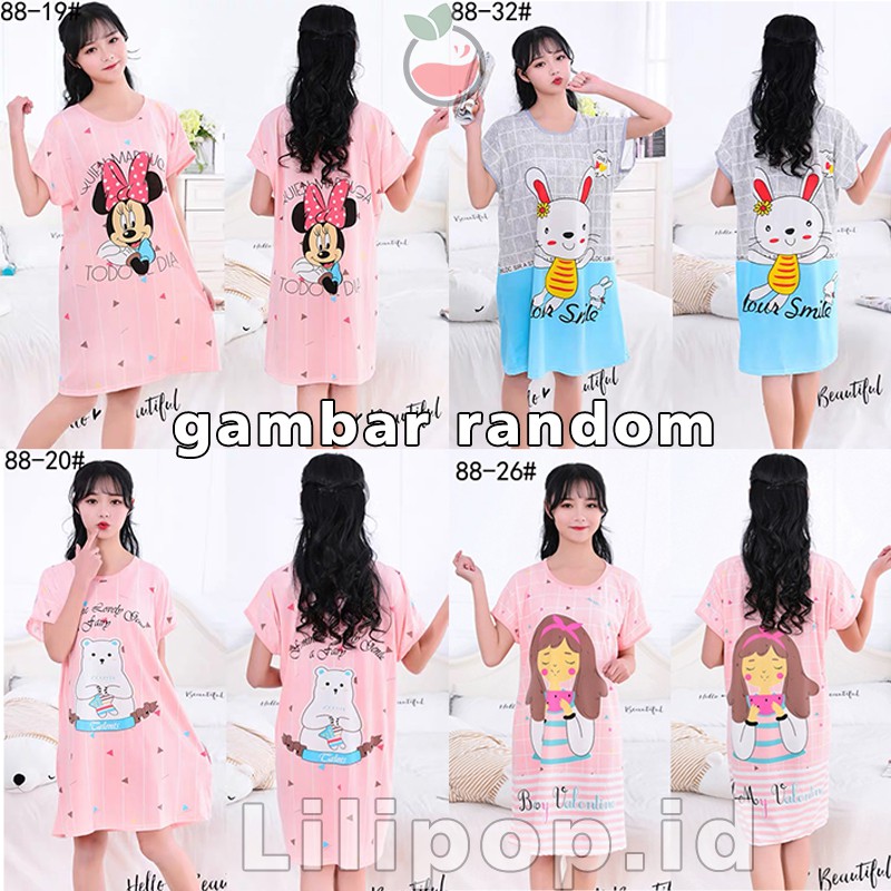 Baju Tidur Import Dewasa All Size Bahan Spandex Baby Doll Korea Murah DT HP 3/4 CP PP Lilipop