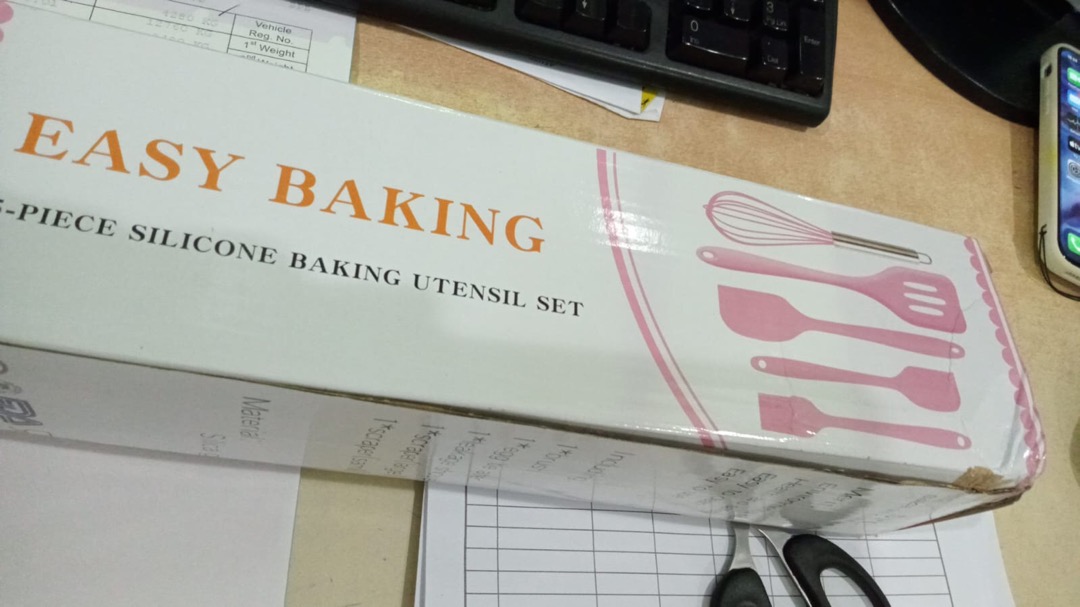 Spatula Silikon Set 5 Pcs Peralatan Masak Tahan Panas & Anti Lengket Spatula Silicon / Spatula Pink