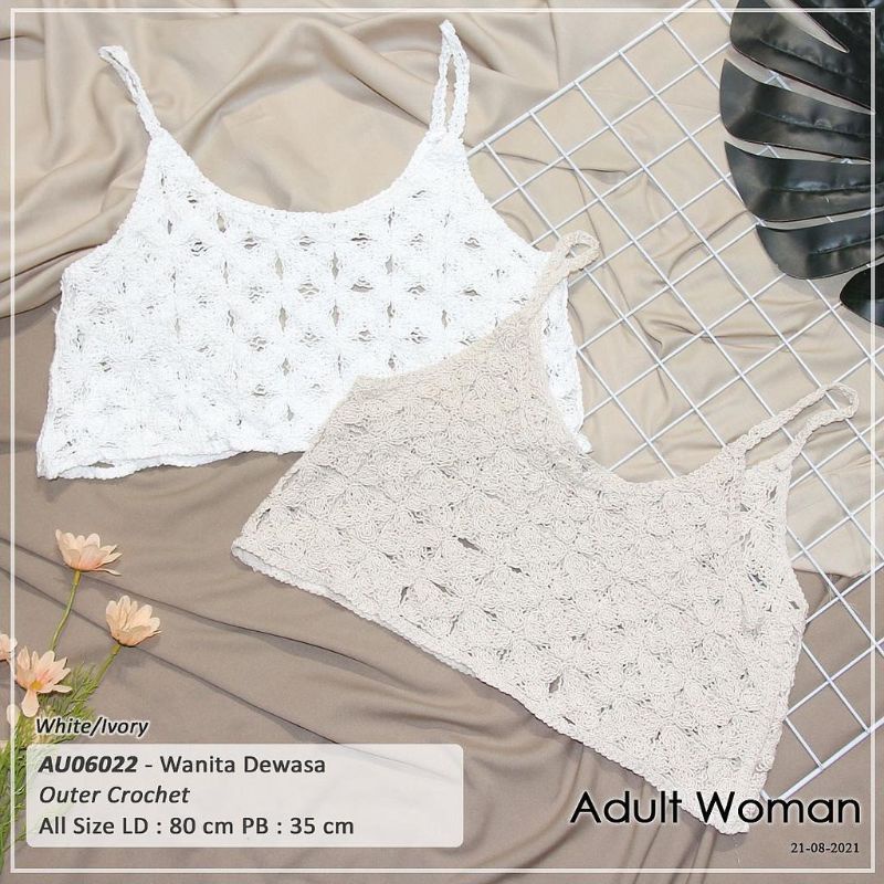 Kaos crochet wanita dewasa || Crochet rajut rompi