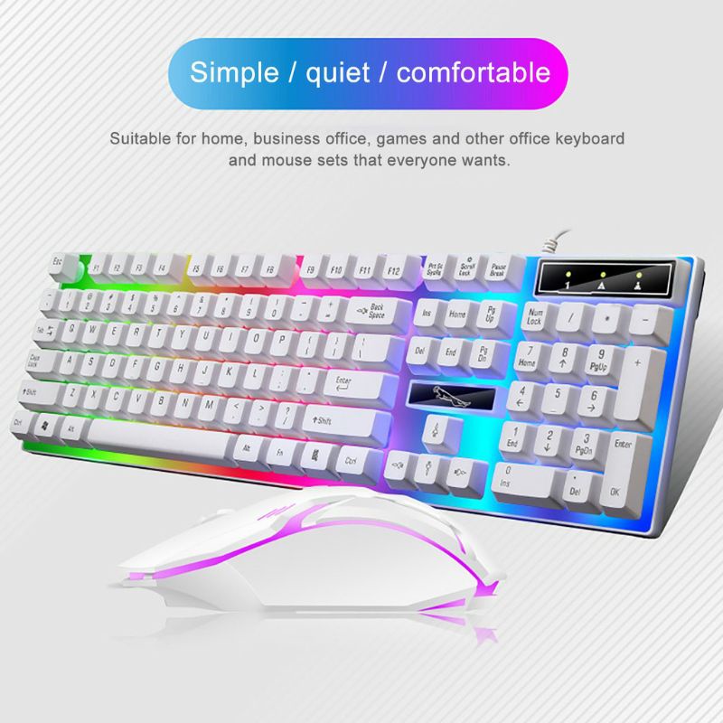 Paket Combo Mouse Keyboard Lenyes GK01 Gaming RGB LED Light For Gamers