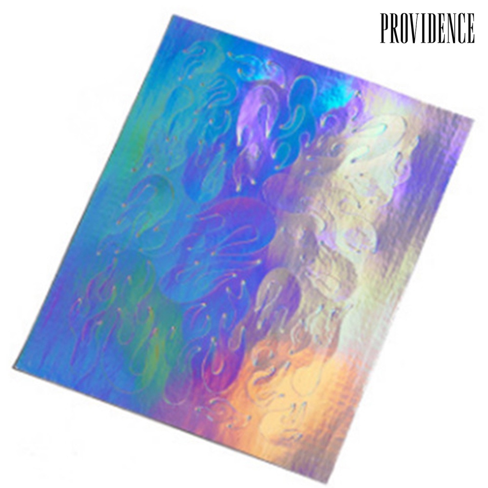 Providence 16 Sheets Adhesive Metallic Flame Hollow Nail Art Stickers Foil Manicure Tool