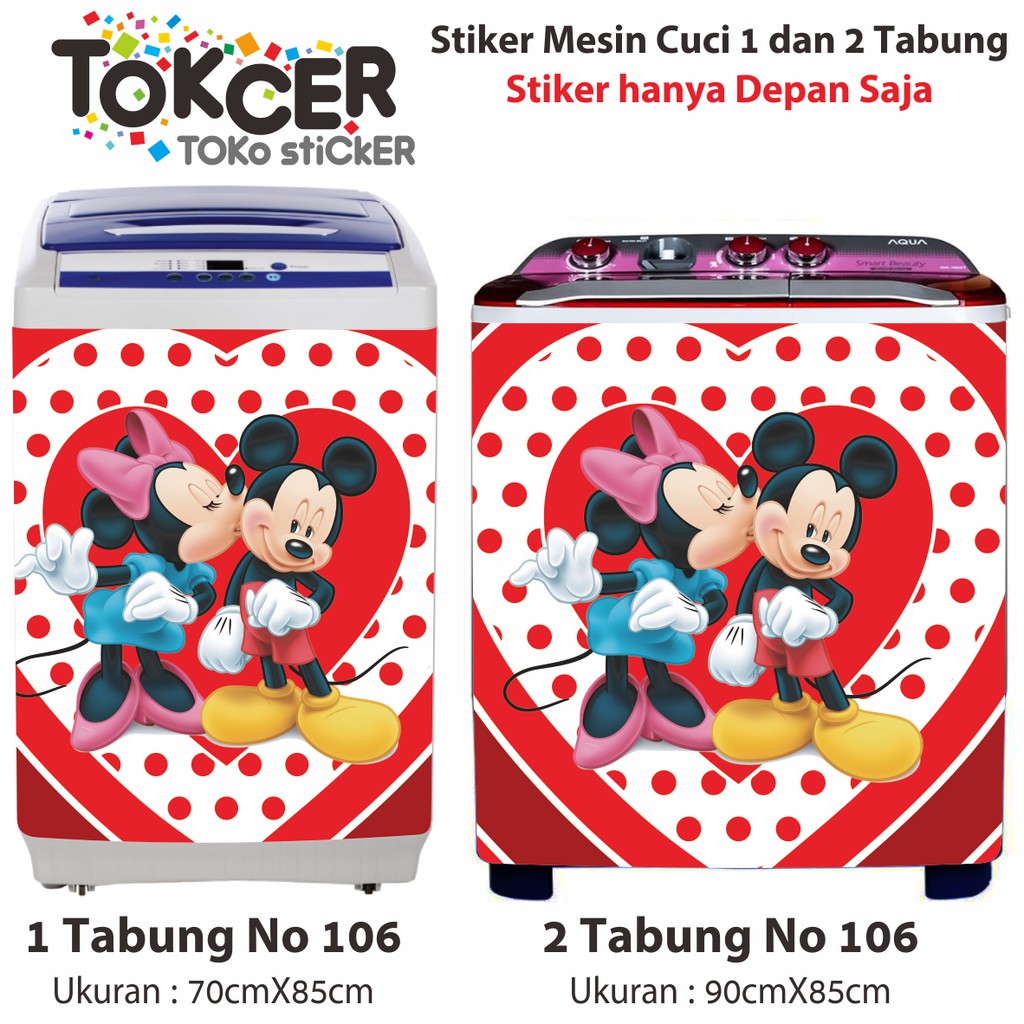 Stiker Mesin Cuci 1 dan 2 Tabung Miki dan Mini