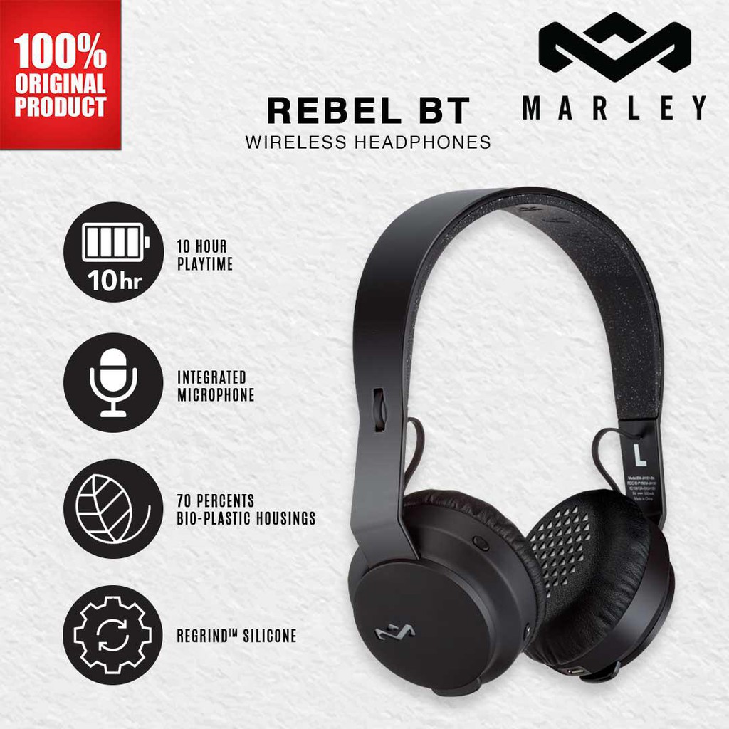 HOUSE OF MARLEY REBEL BLUETOOTH WIRELESS HEADPHONE