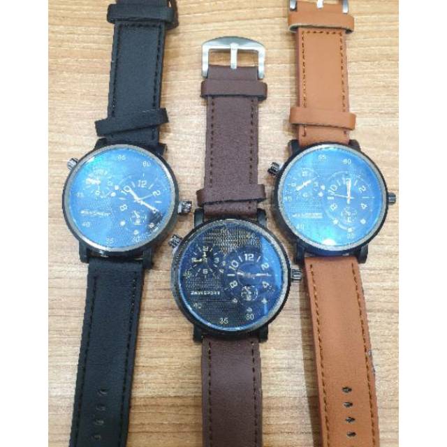 Jam Bwin Double time Date leather bergaransi free box