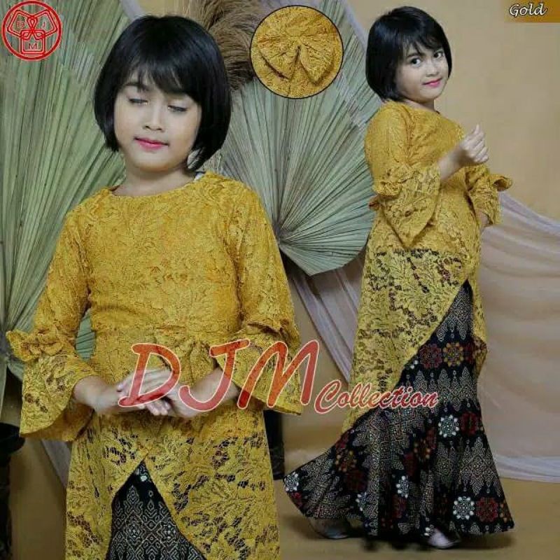 setelan kebaya anak srikandi brokat / kebaya kartini / kebaya anak tunik