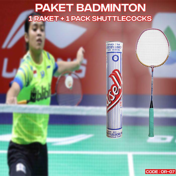 Paket badminton raket dan shuttlecock bulu tangkis olahraga aktivitas outdoor racket cock