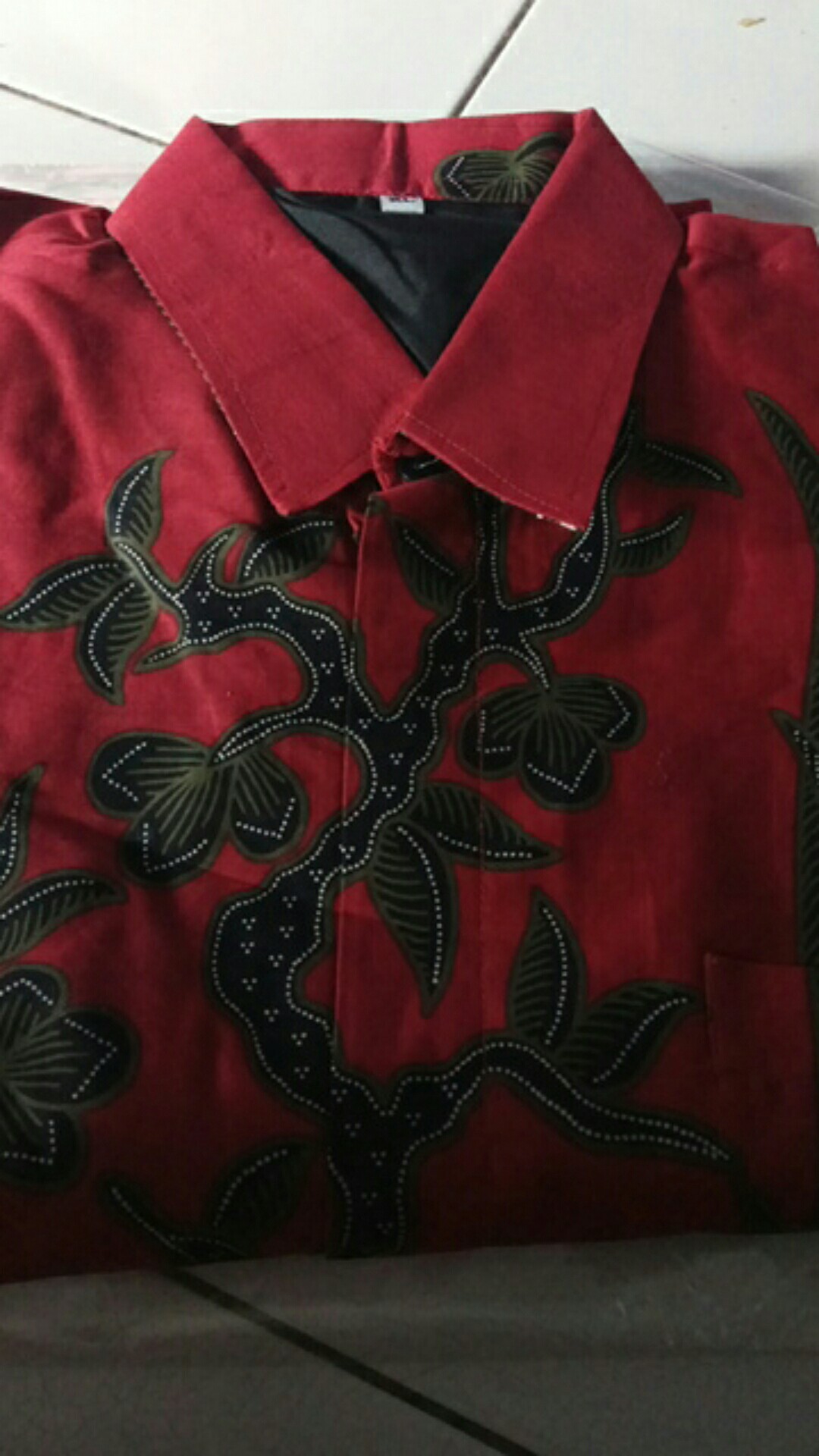 (bisa Cod)ranting Merah Kemeja Batik Pria Lengan Panjang Full Furing Katun Sragenan