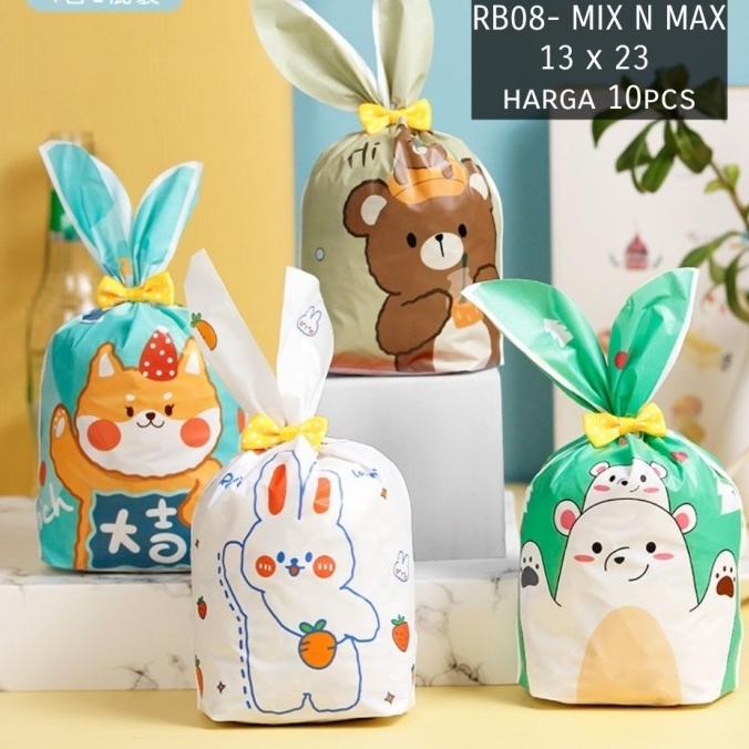 

10pcs Plastik souvenir rabbit plastik snack ulang tahun RB08-MIXMAX
