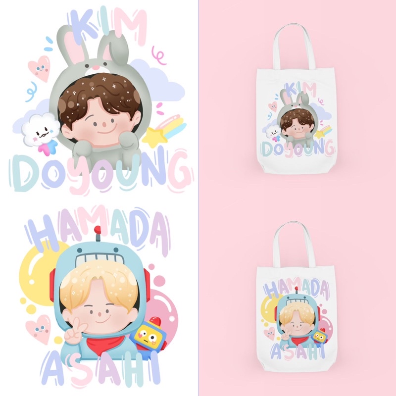 Tote Bag Cute dan Bergambar Karakter Member Treasure/ YG Entertaiment