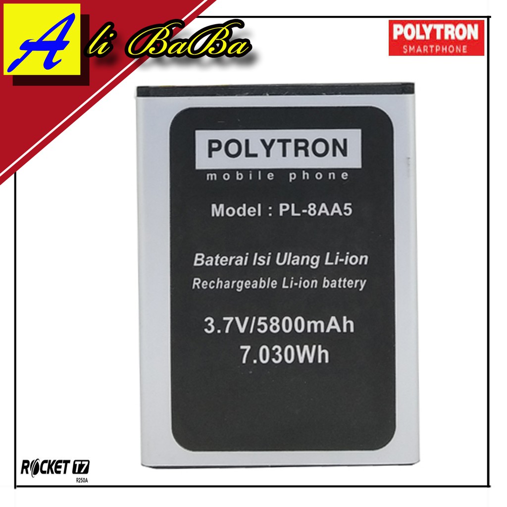 Baterai Handphone Polytron Rocket T7 R250A PL-8AA5 Double Power Polytron Batre HP Polytron Rocket T7