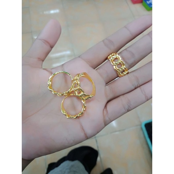 CINCIN RANTAI KUNING LAPIS EMAS ANTI KARAT KADAR EMAS 700 PREMIUM