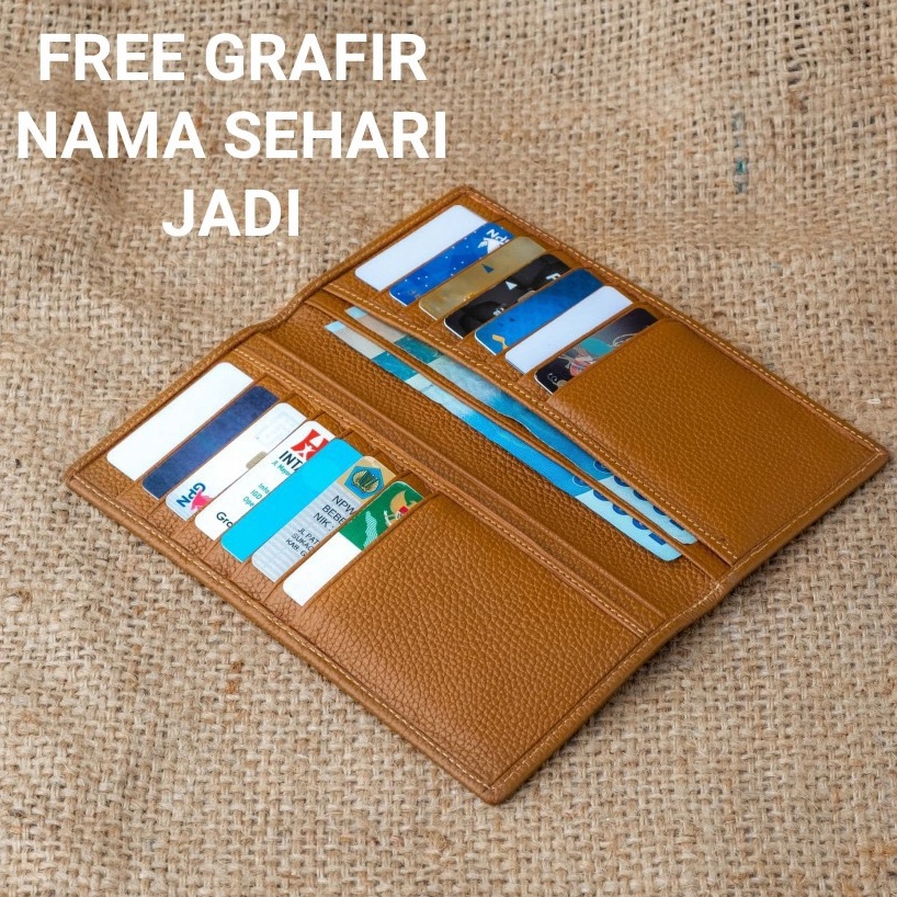 Dompet Kulit Pria Wanita Panjang ASLI FULL GRAIN kulit sapi ORI